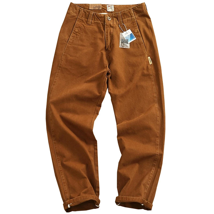 Spring And Autumn New American Retro 100% Cotton Multi-pocketed Washed Old Straight Casual Pants Loose Fashion Cargo Trousers