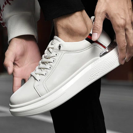 Men's Leather Casual Shoes 6/8 Cm Height-enhancing Sport Shoes Men Vulcanize Shoes Luxury Tennis Training Shoe Zapatos De Hombre
