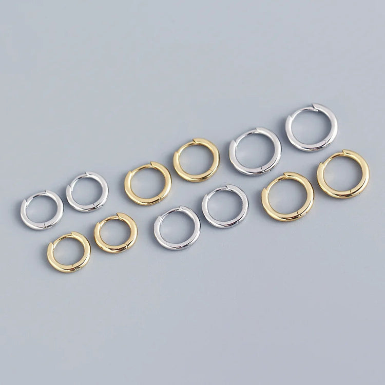 2 pezzi piccoli orecchini a cerchio piccoli Huggie in acciaio inossidabile per le donne cerchio rotondo punk unisex orecchini rock gioielli penetranti della cartilagine PlatiNum