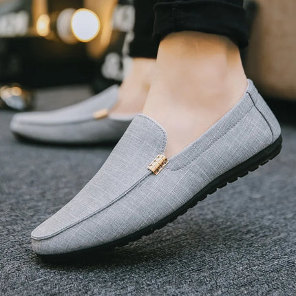 Scarpe casual da uomo in tela slip on mocassini alla moda per uomo abito di lusso scarpe da guida appartamenti formali per feste di matrimonio taglie forti