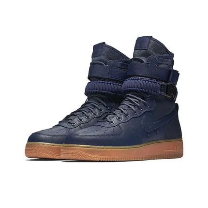 Nike Air Force 1 Skate Shoes Men's High-top Midnight Blue/Midnight Blue/Black 864024-400