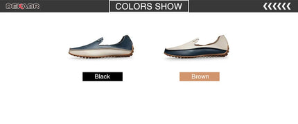 DEKABR Uomo Casual Appartamenti Moda Mocassini morbidi in vera pelle Mocassini di marca Scarpe da uomo traspiranti di alta qualità Plus Size 36-47