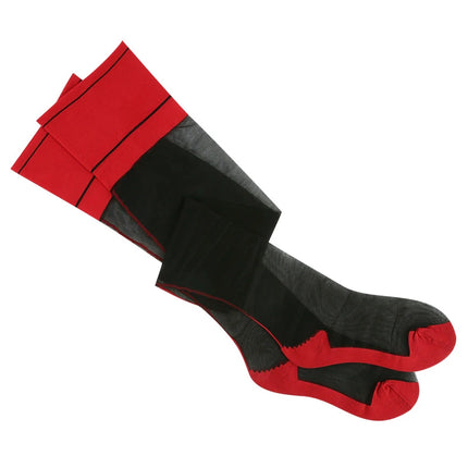 Calze sexy retrò per lingerie Colore a contrasto Coscia alta cucitura posteriore Medias Mujer Calze in nylon a costine larghe ultrasottili per le donne