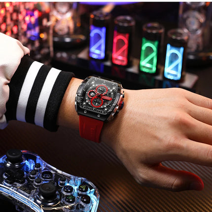 CURREN Orologio da uomo alla moda, marchio unico, design quadrato, lusso, nastro sportivo al quarzo, orologi da uomo impermeabili platinumshop