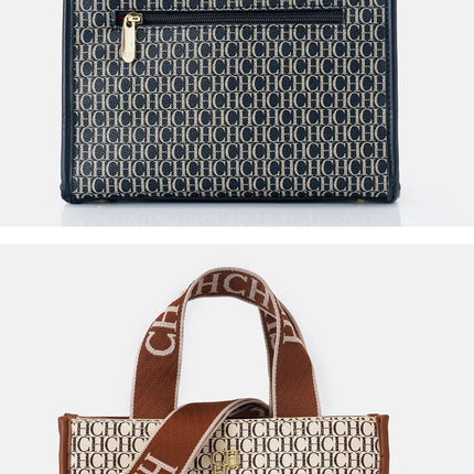 CHCH Fashion Monogram Print High Quality Metal Logo Casual Light Luxury Brand Designer 2025 New Women's Handbag bolsos mujer PlatiNum