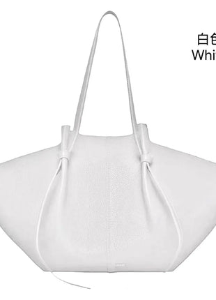 Borsa tote grande da donna, borsa a tracolla in pelle scamosciata, design con nodo, borsa versatile