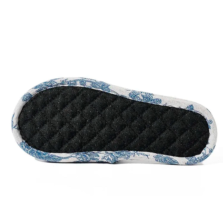 Nuove pantofole da casa Scarpe da pavimento floreali in morbido cotone Pantofole da interno antiscivolo leggere alla moda Pantofole da coppia per camera da letto