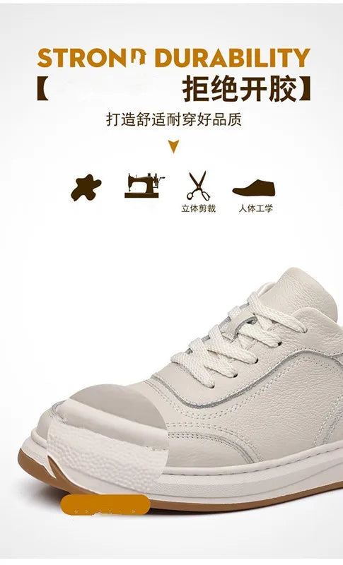 2026 New Men's Leather Shoes Casual Spring Autumn Fashionable Genuine Cowhide Slip-On Breathable Comfortable Anti-Slip Shoes