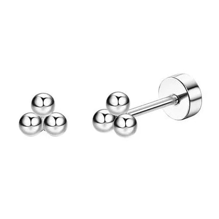 Florideco 1 paio di orecchini a bottone ipoallergenici con retro piatto per donna uomo orecchini a bottone per cartilagine in acciaio inossidabile chirurgico platinumshop