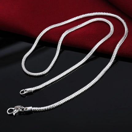 40-75cm 925 Sterling Silver 1MM/2MM/3MM solid Snake Chain Necklace For Men Women Fashion Jewelry for pendant PlatiNum