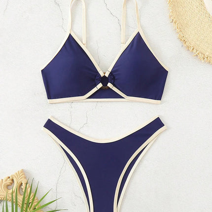 Micro Bikini Halter da Donna 2026 - Costume da Bagno Sexy Brasiliano con Perizoma - Set Bikini Blu da Spiaggia Femminile