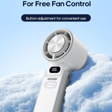 Ventilatore Portatile ad Alta Velocità con Raffreddamento Rapido, Ricaricabile 3600mAh, 100 Velocità Regolabili, Mini Ventilatore Pieghevole Turbo e Cordino