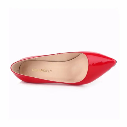 Décolleté da donna di grandi dimensioni Tacchi alti classici a punta Tacchi a spillo sexy da 9 cm Scarpe da festa di nozze rosse da donna eleganti e confortevoli platinumshop