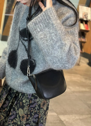 Nuova borsa in vera pelle, versatile borsa a tracolla piccola in pelle di vacchetta di alta qualità per donna
