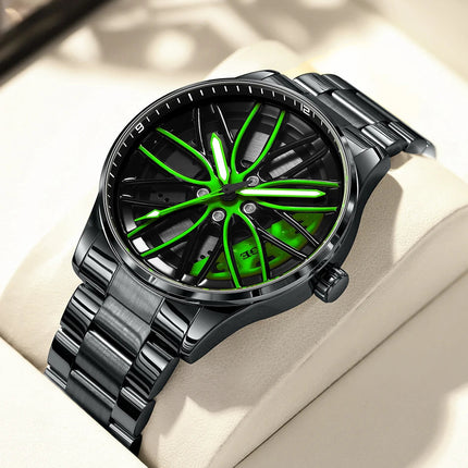 Orologio da Uomo LIGE di Lusso al Quarzo, Sportivo, Impermeabile, in Acciaio Inossidabile, Luminoso, con Quadrante a Forma di Ruota d'Auto, Elegante Orologio da Uomo per Affari platinumshop