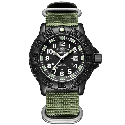 ADDIESDIVE Luxury Men Watch Luminous Dial 50m Water Resistance Date Display Outdoor Casual Men's Quartz Men Watch Nylon Strap