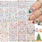24Pcs 3D Christmas Nail Stickers Cartoon Santa Claus Elk Snowman Snowflakes Self-Adhesive Nail Decals Kid Girl Xmas Gift Sliders