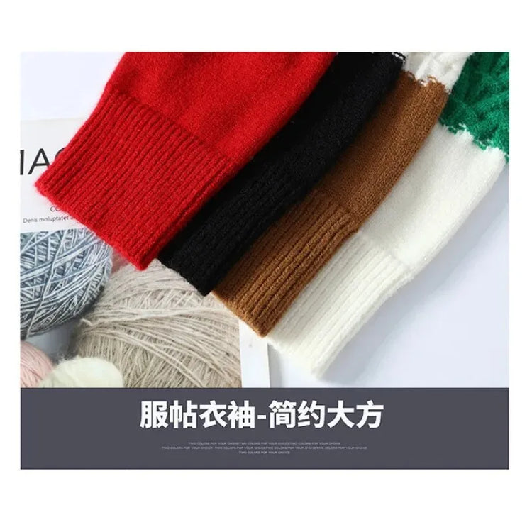 New Fashion Men O-Neck Pullovers Winter Knitted Sweaters Splicing Casual Sweaters High Quality Male Loose Pullovers Clothing 4XL