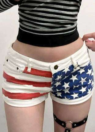 Pantaloncini di jeans stampati a stella retrò per donna Estate Y2k Glutei sottili Super Shorts Jeans Pantaloni caldi