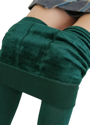 Women New Large Size Pantyhose with Extra Thick Fleece and One-piece Leggings Colored Tight Fitting Pantyhose PlatiNum