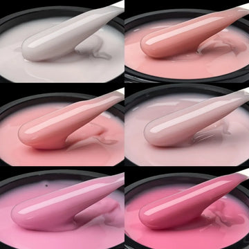 Jillnails 50g Nude Pink Builder Nail Gel French Pink Nails UV LED Self Leveling Sculpting Gel Nails Shape Building Extension