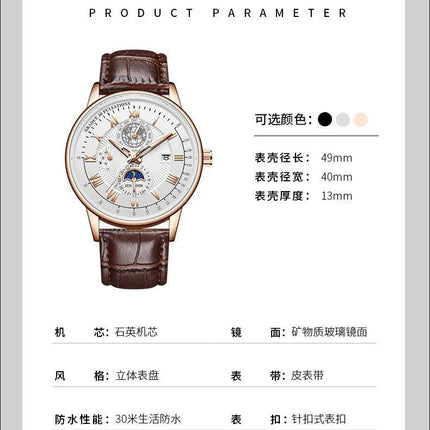 2024 Orologio da uomo alla moda Orologio da polso da uomo sportivo di lusso alla moda Orologio da uomo al quarzo con data in pelle luminosa impermeabile Orologio da uomo platinumshop
