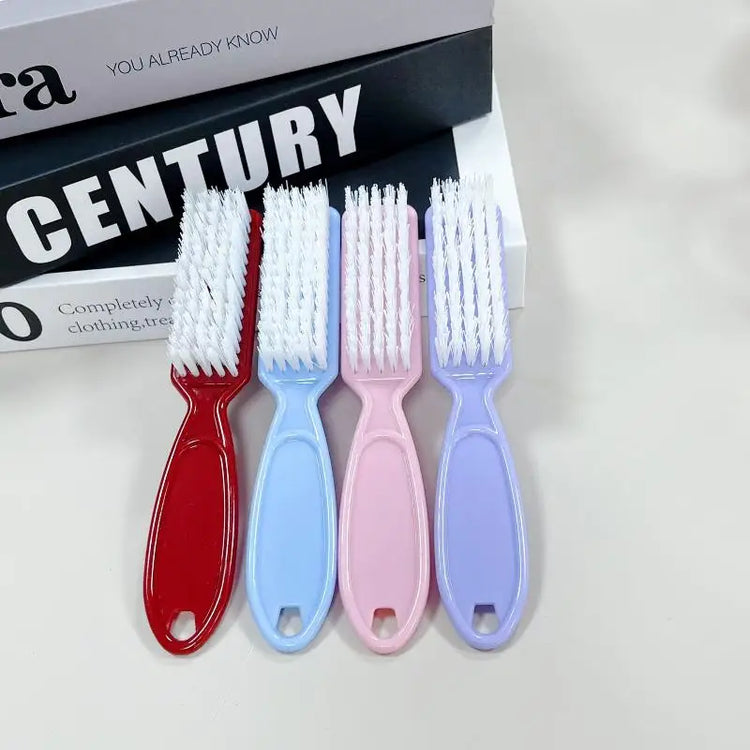 Cleaning Nail Brushes Transparent Long Handle Soft Remove Dust Nail Brushes Multifunctional Five Color Manicure Pedicure Tools