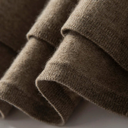 Women's Cashmere Umbrella Skirts Autumn Winter Basic Office Lady Classics 100% Cashmere Knitted A-Line High Waist Pockets Dress PlatiNum