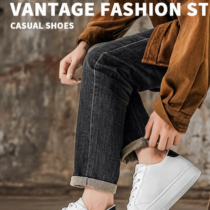 2026 Spring and Autumn Large Size New Trendy Men's Shoes Korean Style Breathable Versatile White Shoes Running Youth Casual Sports Shoes