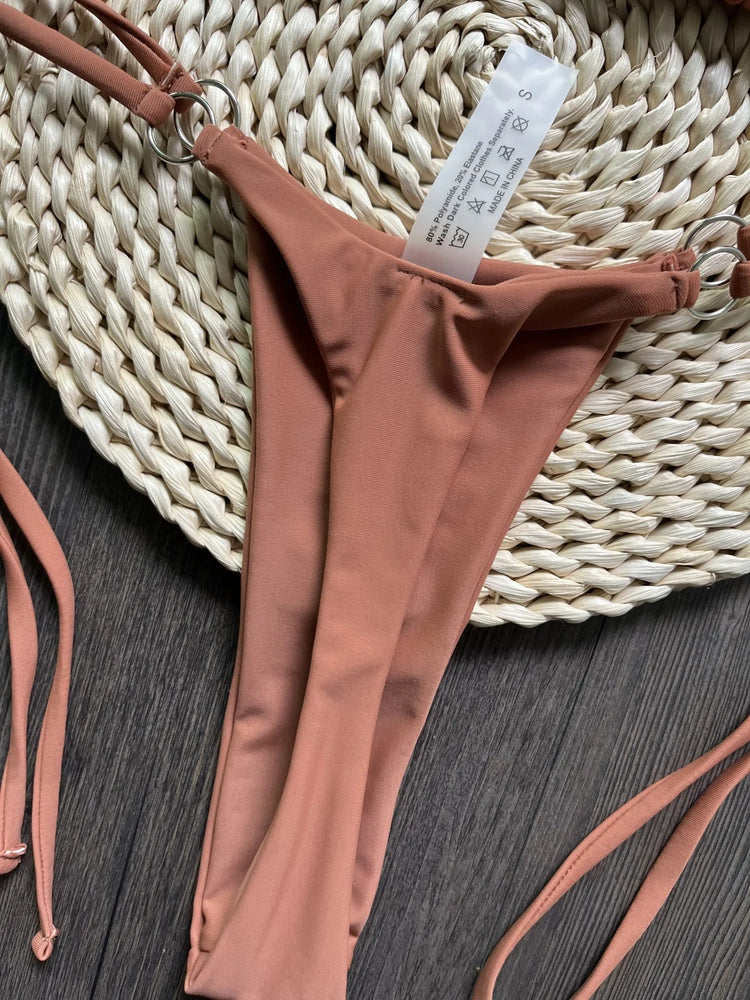 RUOTONGSEPT Sexy Halter Satin Bikini brasiliano Donna Costumi da bagno Costume da bagno femminile Bikini a due pezzi Bagnante Costume da bagno Swim PlatiNum