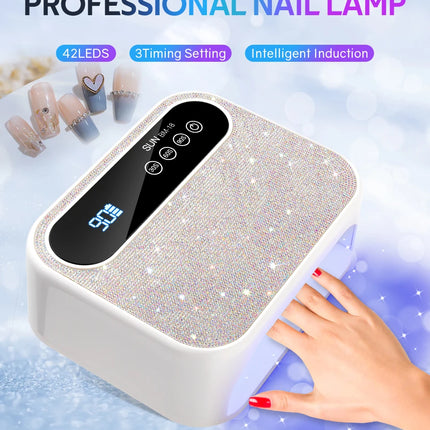 168W Rechargeable UV LED Nail Lamp Professional Dryer Cordless Gel Polish Drying Lamp For Manicure