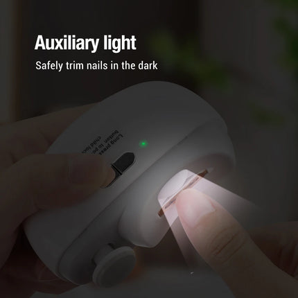 Electric Nail Clipper 2 in 1 Safety Automatic Fingernail Trimmer With Light 2 Speed Portable Nail Polishing for Kids Adults