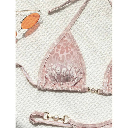 S-XL Leopard Halter Mini Micro Perizoma Bikini Donna Costumi da bagno Costume da bagno femminile Bikini a due pezzi Bagnante Costume da bagno Swim V5207 platinumshop