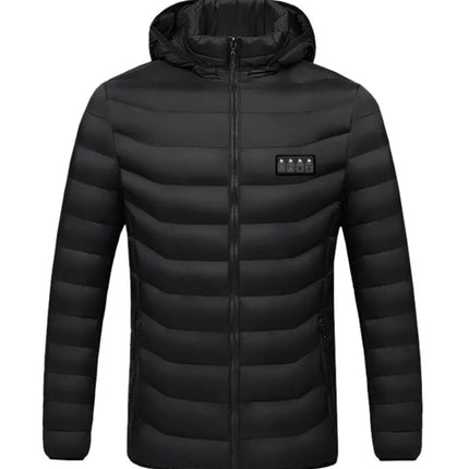 New Men'S Winter Four Control 21 Zone Intelligent Heating And Warming Fashionable And Casual Hooded Cotton Coat (No Power Bank)