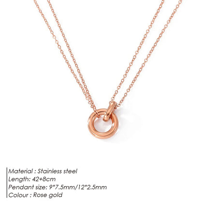 eManco Stainless Steel two-color pendant Necklaces For Women Chokers Trend Fashion Festival Party Gift Jewelry PlatiNum