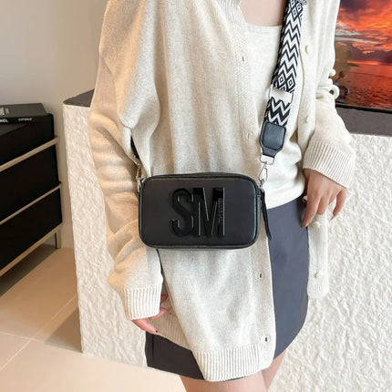 Cross-Border Style Camera Bag Fashionable Retro Women's Shoulder Slant Bag Small Square Bag Street Trend PU Material PlatiNum