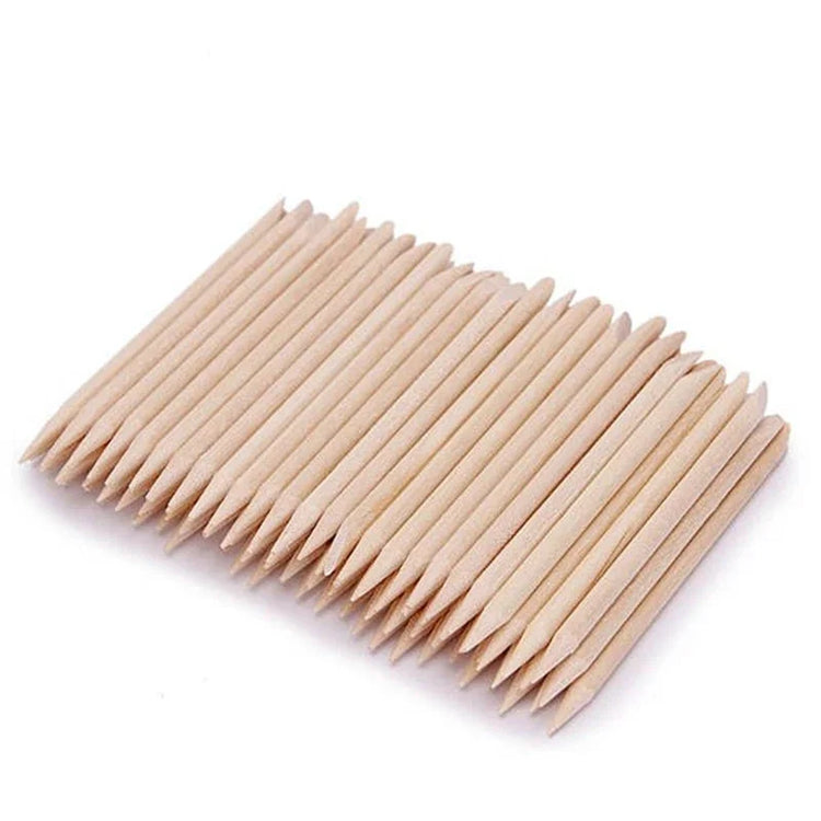 500/100Pcs Orange Wood Sticks for Nails BULK Double Sided Cuticle Pusher Remover Nail Art Manicure Pedicure Tool for Manicure Pe 2028