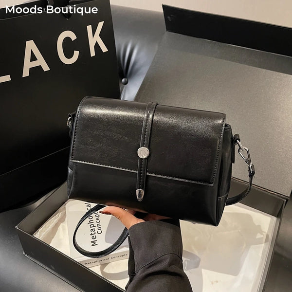 Borse a Tracolla MOODS dal Design Retrò con Patta per Donne, Ultime Borse di Lusso del 2026, Borsette Quadrate in Tinta Unita