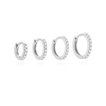CANNER 1PC 6/7/8/9mm Moissanite 925 Sterling Silver Hoop Earrings Women Round Circle Piercing Earings Personalized Fine Jewelry PlatiNum