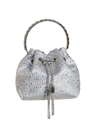 Handle Rhinestones Evening clutch Bag Purses and handbag luxury Designer shoulder bag Shiny Crystal Clutch purse bucket bag PlatiNum