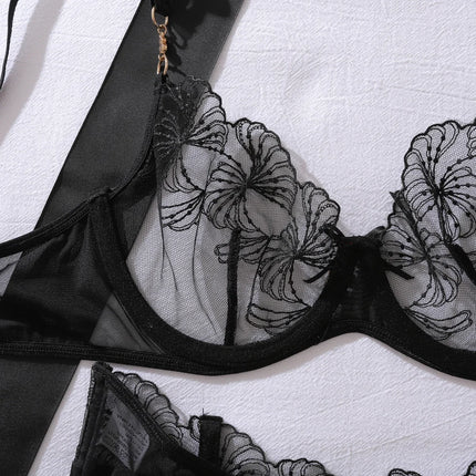 Willowy Lingeries Sexy Hot Exclusive Bra 3PC Seductive Honey Attractive Jewel Premium Satin Blindfold Mysterious Delicate Set