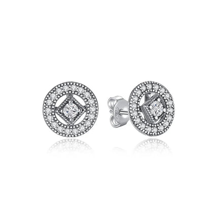Orecchini Originali in Argento Sterling 925, Modello 2026, a Perno e a Cerchio con Cristalli, per Donna, in Oro Rosa, con Corona, Cuore, Infinito, Ape, Gioielli platinumshop