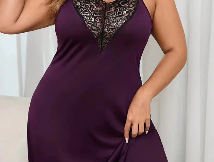 Camicia da notte sexy a canotta da donna taglie forti