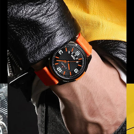 NAVIFORCE Creativo cinturino in TPU orologio da polso maschile moda sportiva 3ATM quarzo impermeabile giorno e data display orologi da uomo Reloj Hombre platinumshop
