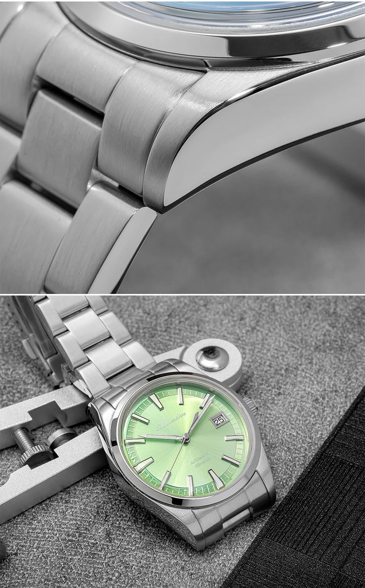 ADDIESDIVE Men's Automatic Mechanical Watch 316L Stainless Steel Luminous with Calendar 100M Waterproof Men's Wristwatch