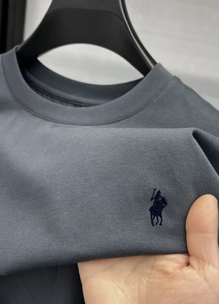 T-shirt homme col rond manches courtes 100 % pur coton, vente chaude, marque de luxe, été, broderie exquise, poney, haut respirant