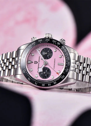 PAGANI DESIGN 2026 Nuovo BB Flamingo Orologio Cronografo Sportivo di Lusso al Quarzo da Uomo con Vetro Zaffiro AR, Impermeabile 100M, Orologio da Polso alla Moda con Cinturino in Acciaio Inossidabile per Uomo, Magazzino Local