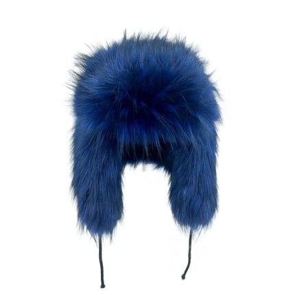 Y2K Fluffy Popular Russian Female Round Earflap Cap Faux Fur Winter Warm Hat For Women Faux Fox Raccoon Fur Beanies Bomber Gorra