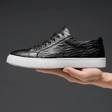 Plus Size 49 Trendy Men Leather Casual Shoes Soft Outdoor Sneakers Comfortable Lightweight Flat Shoes Classic Social Board Shoes