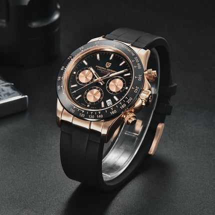 PAGANI DESIGN Nuovo Orologio da Polso al Quarzo da Uomo con Quadrante in Meteorite, Vetro Zaffiro, Cronografo, Impermeabile 100m, in Acciaio Inossidabile